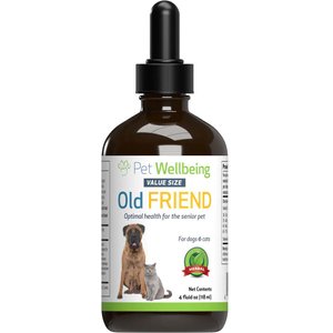 Pet Wellbeing Old FRIEND Bacon Flavored Liquid Supplement for Large Breed Senior Dogs, 4-oz bottle