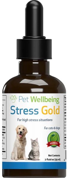 Pet Wellbeing Stress Gold Bacon Flavored Liquid Calming Supplement for Dogs & Cats, 2-oz bottle slide 1 of 4