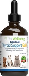 Pet Wellbeing Thyroid Support Gold Bacon Flavored Liquid Supplement for Dogs & Cats, 4-oz bottle