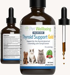 Pet Wellbeing Thyroid Support Gold Bacon Flavored Liquid Supplement for Dogs & Cats, 4-oz bottle slide 2 of 4