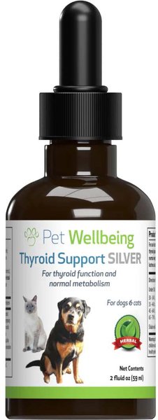 Pet Wellbeing Thyroid Support SILVER Bacon Flavored Liquid Hormone Supplement for Dogs, 2-oz bottle slide 1 of 4
