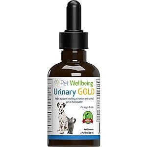 Pet Wellbeing Urinary GOLD Bacon Flavored Liquid Urinary Supplement for Dogs, 2-oz bottle
