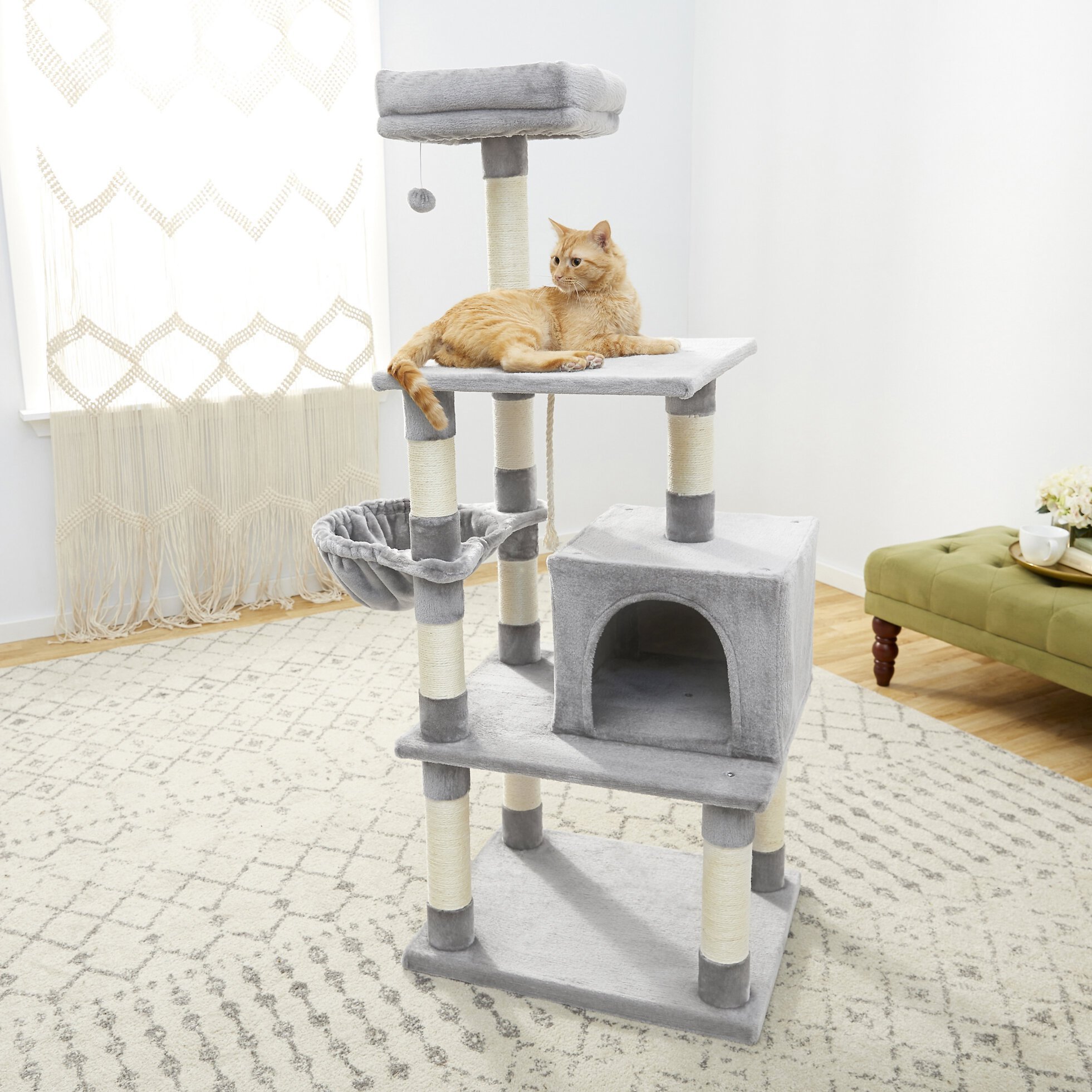 Frisco 72-in Faux Fur Cat Tree & Condo