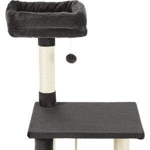 Frisco 59-in Faux Fur Cat Tree & Condo, Dark Charcoal