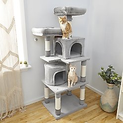 Frisco 61-in Faux Fur Cat Tree & Condo, Gray