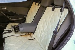 Plush Paws Products Center Console Access Seat Cover with Removable Hammock, Tan, Regular slide 2 of 4