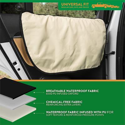 Show full view: Plush Paws Products Waterproof Car Door Cover, Tan, Standard slide 5 of 6