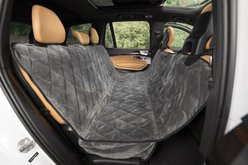 Plush Paws Products Quilted Velvet Waterproof Hammock Car Seat Cover, London Grey, Regular