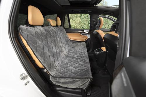 Show full view: Plush Paws Products Quilted Velvet Waterproof Hammock Car Seat Cover, London Grey, Regular slide 4 of 10