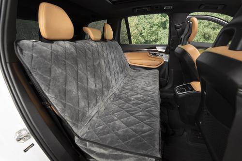 Show full view: Plush Paws Products Quilted Velvet Waterproof Hammock Car Seat Cover, London Grey, Regular slide 6 of 10