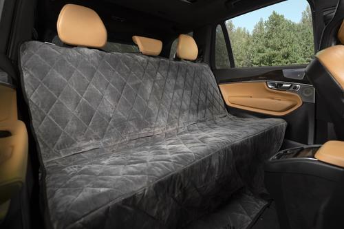 Show full view: Plush Paws Products Quilted Velvet Waterproof Hammock Car Seat Cover, London Grey, Regular slide 7 of 10