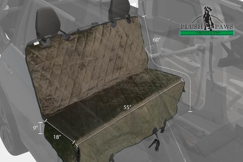 Show full view: Plush Paws Products Quilted Velvet Waterproof Hammock Car Seat Cover, London Grey, Regular slide 8 of 10