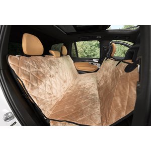 Plush Paws Products Quilted Velvet Waterproof Hammock Car Seat Cover, Desert Sand, Regular