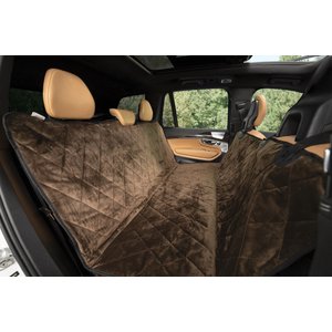 Plush Paws Products Quilted Velvet Waterproof Hammock Car Seat Cover, Chocolate, Regular