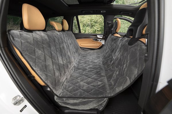 Plush Paws Products Quilted Velvet Waterproof Hammock Car Seat Cover, London Grey, X-Large slide 1 of 8
