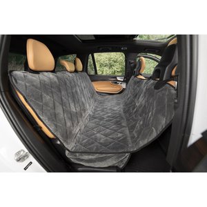 Plush Paws Products Quilted Velvet Waterproof Hammock Car Seat Cover, London Grey, X-Large