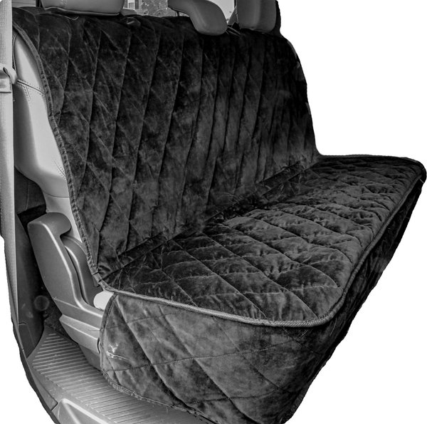 Plush Paws Products Quilted Velvet Waterproof Car Seat Cover, Charcoal, Regular slide 1 of 10