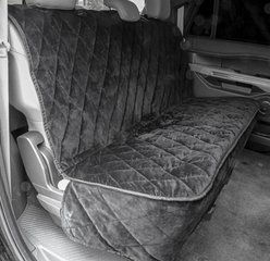 Plush Paws Products Quilted Velvet Waterproof Car Seat Cover, Charcoal, Regular slide 2 of 9
