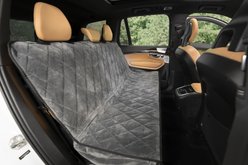 Plush Paws Products Quilted Velvet Waterproof Car Seat Cover, London Grey, Regular slide 2 of 3