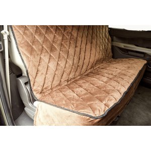 Plush Paws Products Quilted Velvet Waterproof Car Seat Cover, Desert Sand, Regular