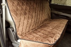 Plush Paws Products Quilted Velvet Waterproof Car Seat Cover, Desert Sand, Regular slide 2 of 3