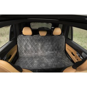 Plush Paws Products Quilted Velvet Waterproof Car Seat Cover, London Grey, X-Large