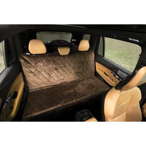 Plush Paws Products Quilted Velvet Waterproof Car Seat Cover, Chocolate, X-Large