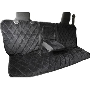 Plush Paws Products Quilted Velvet Waterproof Center Console Access Hammock Car Seat Cover, Charcoal, Regular