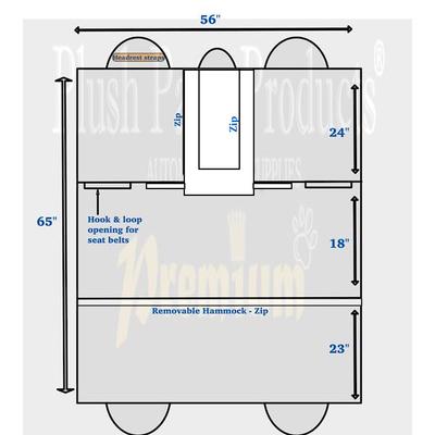 Show full view: Plush Paws Products Quilted Velvet Waterproof Center Console Access Hammock Car Seat Cover, Charcoal, Regular slide 9 of 11