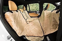 Plush Paws Products Quilted Velvet Waterproof Center Console Access Hammock Car Seat Cover, Desert Sand, Regular