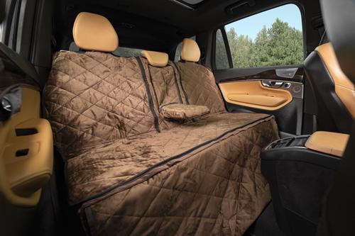 Show full view: Plush Paws Products Quilted Velvet Waterproof Center Console Access Hammock Car Seat Cover, Chocolate, Regular slide 5 of 11