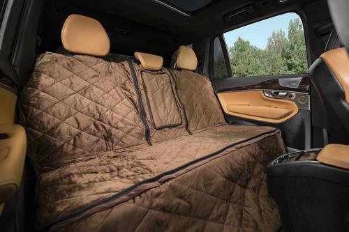 Show full view: Plush Paws Products Quilted Velvet Waterproof Center Console Access Hammock Car Seat Cover, Chocolate, Regular slide 8 of 11