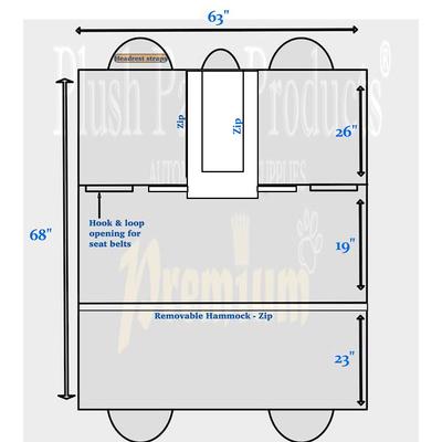 Show full view: Plush Paws Products Quilted Velvet Waterproof Center Console Access Hammock Car Seat Cover, Charcoal, X-Large slide 9 of 11
