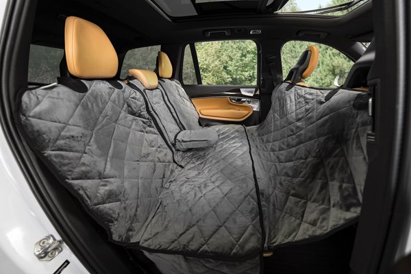Plush Paws Products Quilted Velvet Waterproof Center Console Access Hammock Car Seat Cover, London Grey, X-Large slide 1 of 10