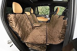 Plush Paws Products Quilted Velvet Waterproof Center Console Access Hammock Car Seat Cover, Chocolate, X-Large