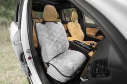 Plush Paws Products Quilted Velvet Waterproof Co-Pilot Bucket Car Seat Cover, Standard, London Grey slide 2 of 4