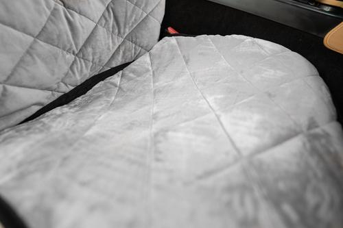 Show full view: Plush Paws Products Quilted Velvet Waterproof Co-Pilot Bucket Car Seat Cover, Standard, London Grey slide 5 of 6