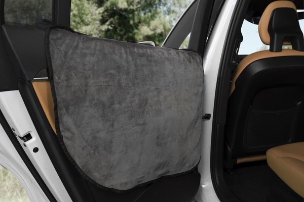 Plush Paws Products Quilted Velvet Waterproof Car Door Cover, Standard, London Grey slide 1 of 5