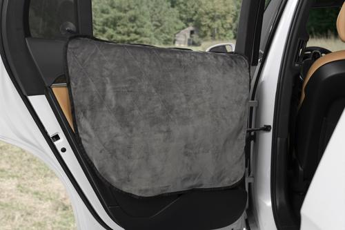 Show full view: Plush Paws Products Quilted Velvet Waterproof Car Door Cover, Standard, London Grey slide 2 of 5