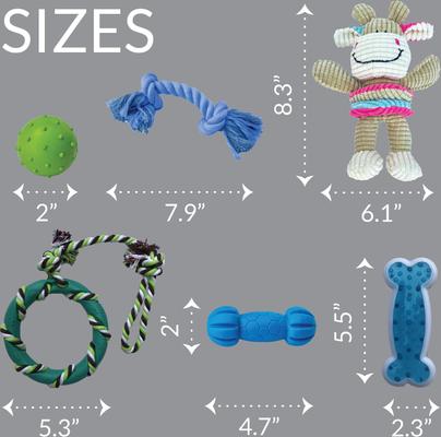 Show full view: Rocket & Rex Small & Medium Breeds Puppy Chew Toy Variety Pack, 6 count slide 2 of 18
