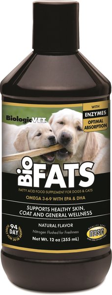 Biologic Vet BIOVET FATS Omega 3-6-9 Fatty Acids Dog & Cat Supplement, 12-oz bottle slide 1 of 2