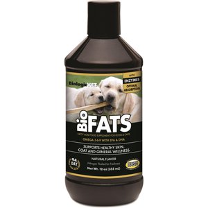 Biologic Vet BIOVET FATS Omega 3-6-9 Fatty Acids Dog & Cat Supplement, 12-oz bottle