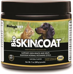 Biologic Vet BIOVET BioSKIN&COAT Natural Antihistamine Dog & Cat Supplement, 7-oz jar