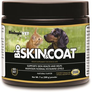 Biologic Vet BIOVET BioSKIN&COAT Natural Antihistamine Dog & Cat Supplement, 7-oz jar