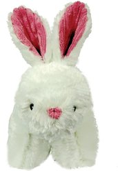 HuggleHounds Squooshies Durable Plush Squeaky Dog Toy, Bunny
