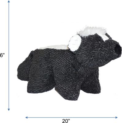 Show full view: HuggleHounds Squooshies Durable Plush Squeaky Dog Toy, Skunk slide 2 of 8