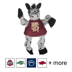 HuggleHounds College Mascot Plush Corduroy Knottie Squeaky Plush Dog Toy, Florida State University, Small 