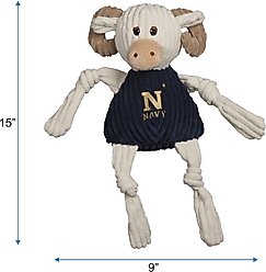 HuggleHounds U.S. Navy Bill the Goat Corduroy Knottie Squeaky Plush Dog Toy, Large slide 2 of 8