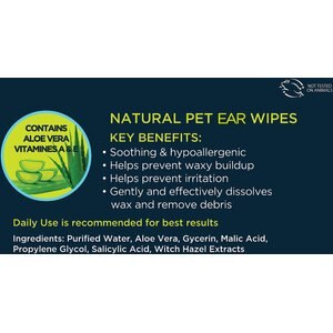 The Humane Society All Natural Pet Ear Wipes & Canister, 36 count