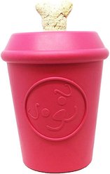 MuttsKickButt Coffee Cup Treat Dispensing Tough Dog Chew Toy, Pink, Large slide 1 of 9
